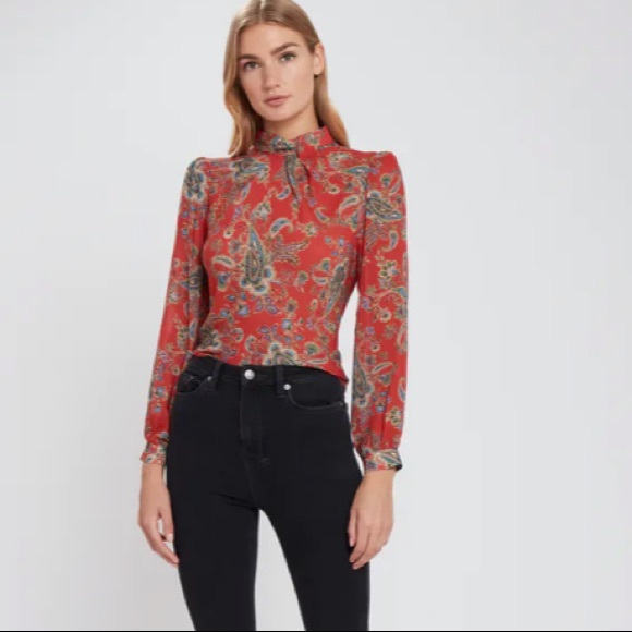 XS/Small Icons Objects Of Devotion The Tess Mcgill Mock Neck Blouse - Picture 2 of 6